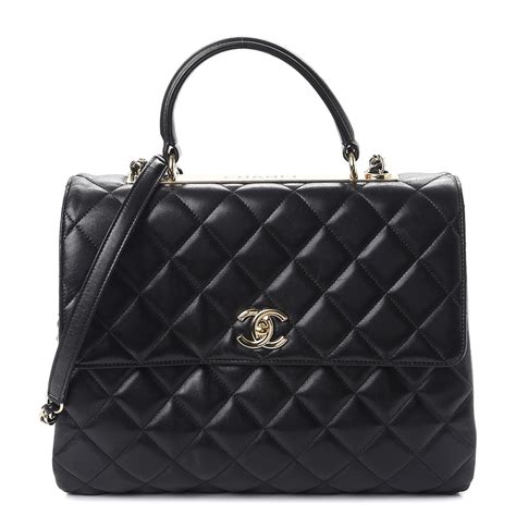 2934545 chanel bag|CHANEL Lambskin Quilted Large Trendy Spirit Top Handle Bag .